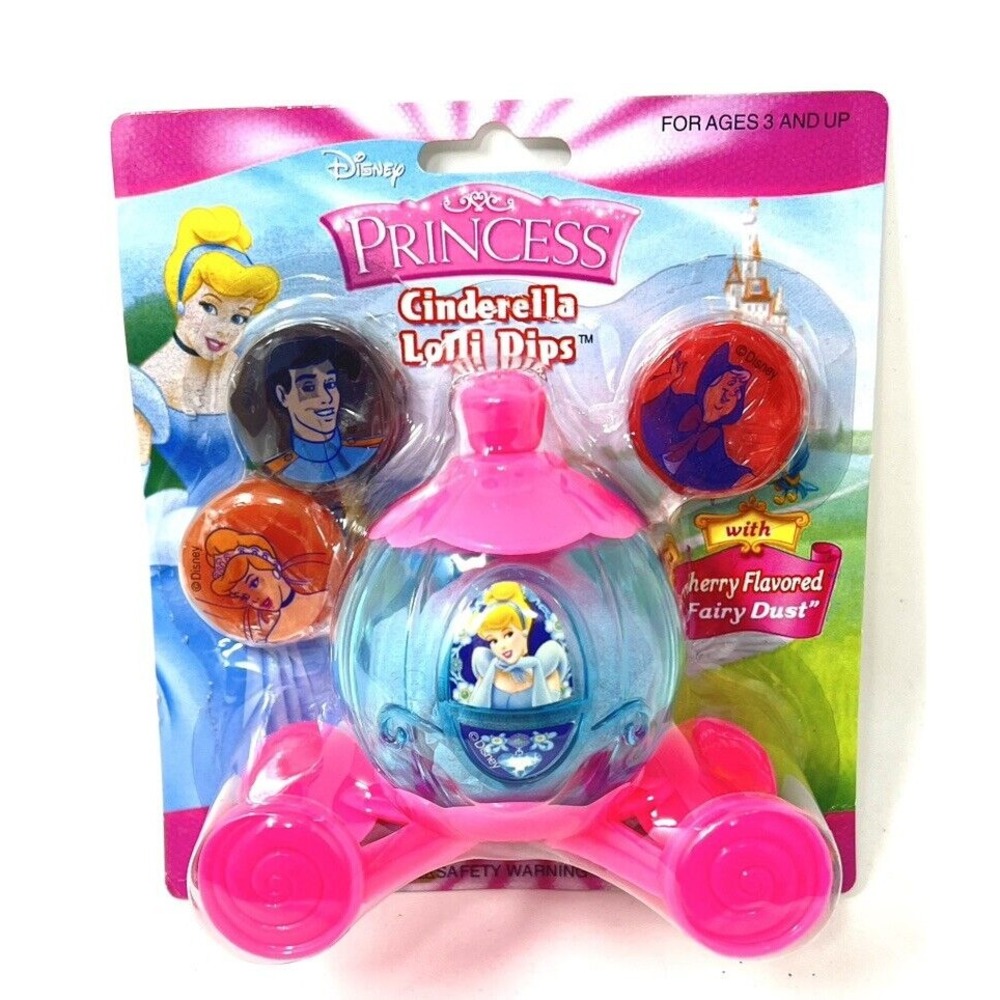 Disney Princess Cinderella Lollipop Dip Candy with 3 Lollipops Carriage 2008 - Picture 2 of 6